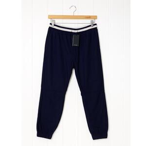 Monrow Women's Black Loose Tapered Cotton Jogger Pants New Small